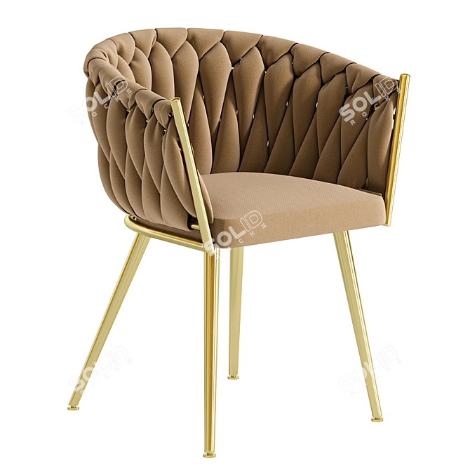 Elegant ROMA LUX Velvet Chair 3D model image 2