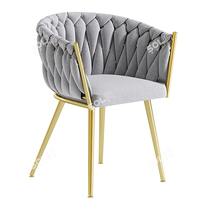 Elegant ROMA LUX Velvet Chair 3D model image 3