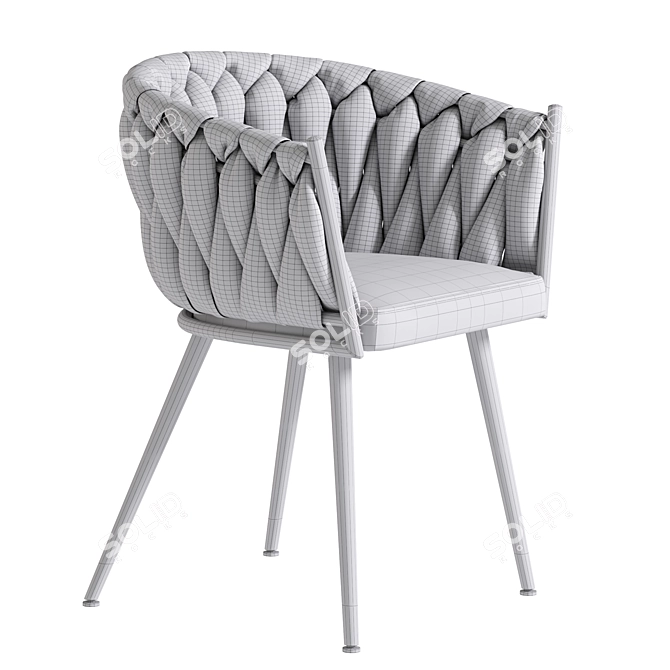 Elegant ROMA LUX Velvet Chair 3D model image 5