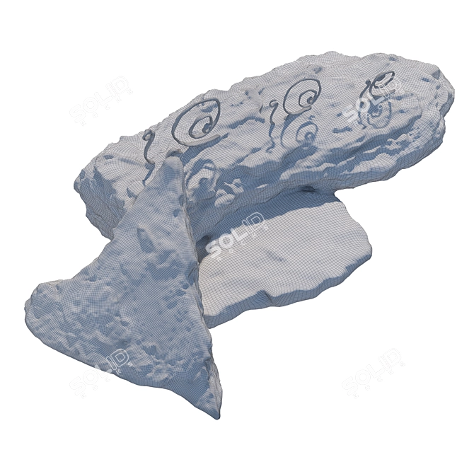 Decorative Stone with Snail Details 3D model image 6