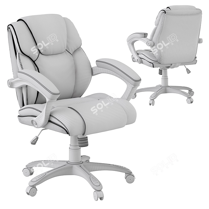 Executive Leather Office Chair 3D model image 7