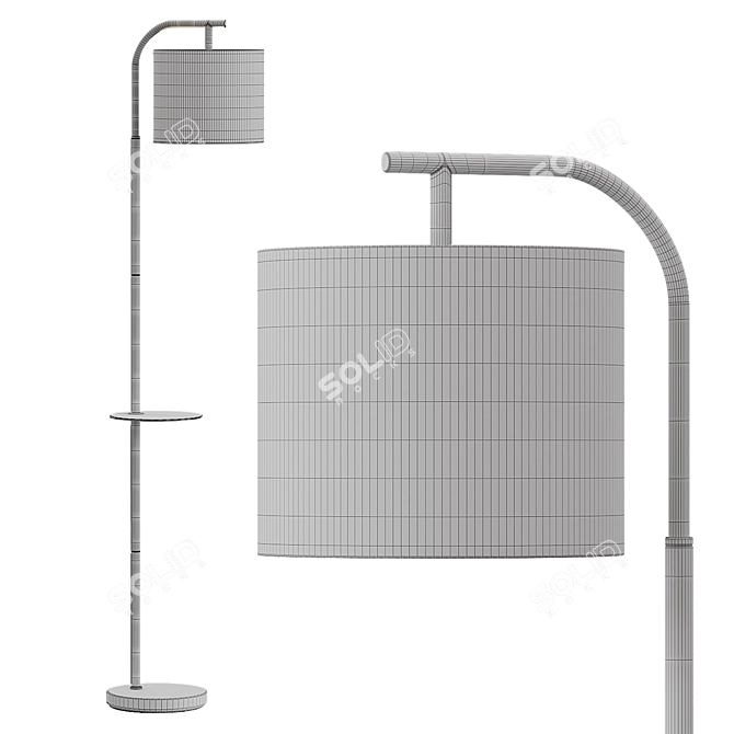 Modern Floor Lamp with Switch 3D model image 2