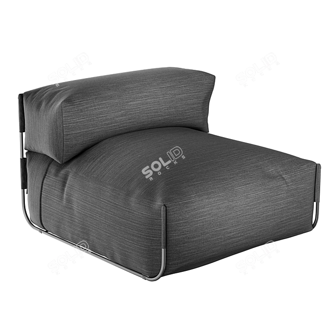 Square Chaise Longue with Backrest 3D model image 2