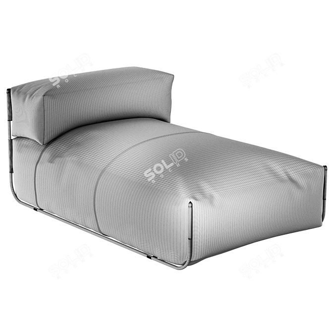 Square Chaise Longue with Backrest 3D model image 3