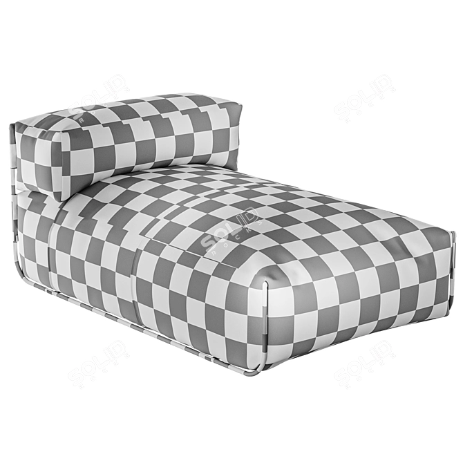 Square Chaise Longue with Backrest 3D model image 4