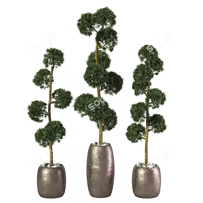 Tall Outdoor Plant Sculpture 3D model image 1