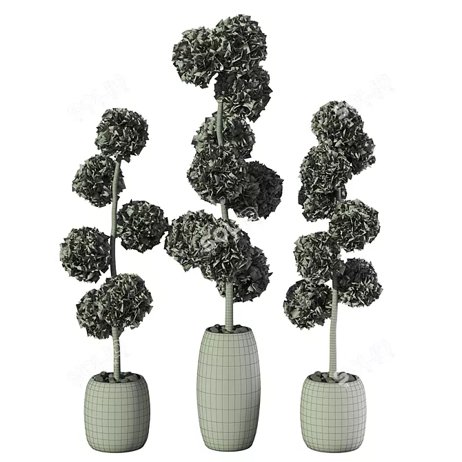 Tall Outdoor Plant Sculpture 3D model image 4