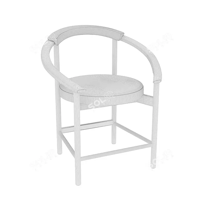 Elegant Louis Chair 3D Model 3D model image 2