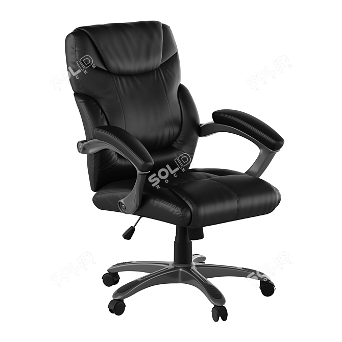 Executive Office Chair in Black Leather 3D model image 1