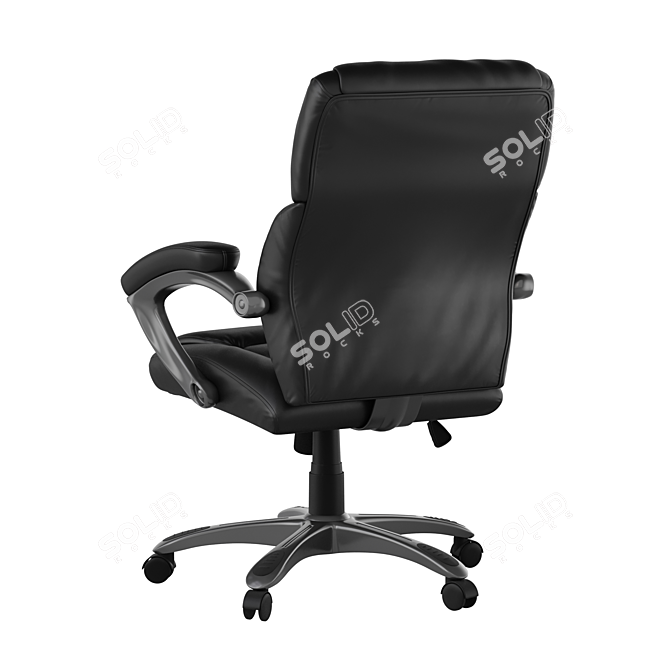 Executive Office Chair in Black Leather 3D model image 3