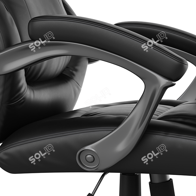 Executive Office Chair in Black Leather 3D model image 4