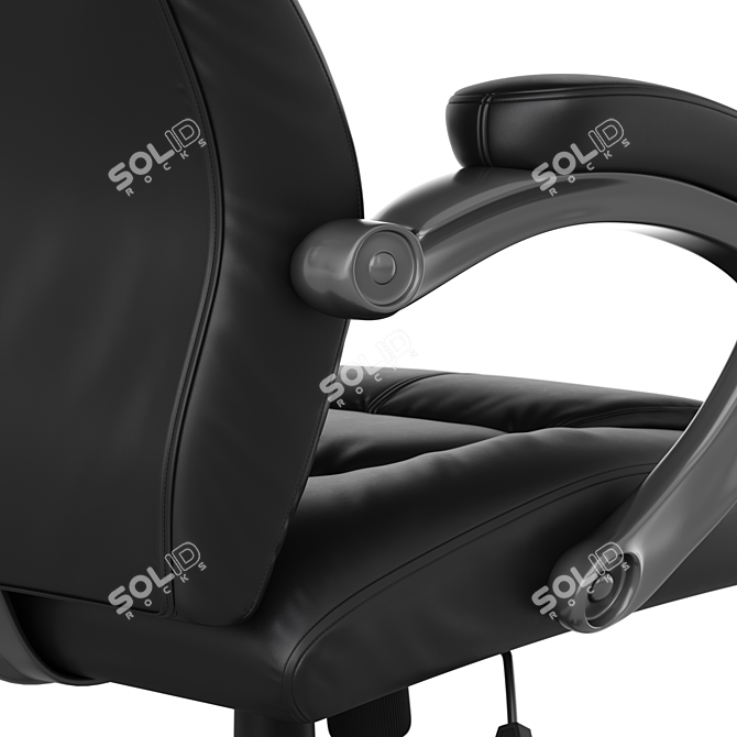 Executive Office Chair in Black Leather 3D model image 6