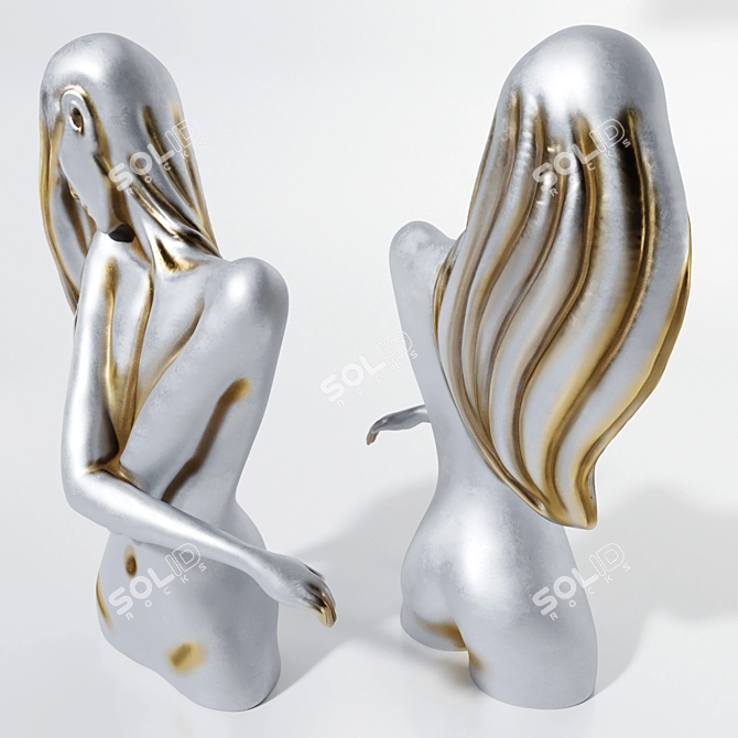 Elegant Woman Sculpture 3D model image 2