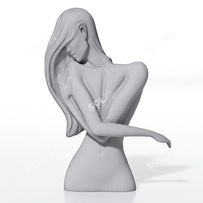 Elegant Woman Sculpture 3D model image 3