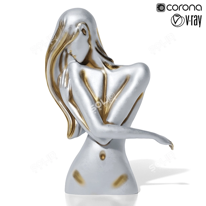 Elegant Woman Sculpture 3D model image 4