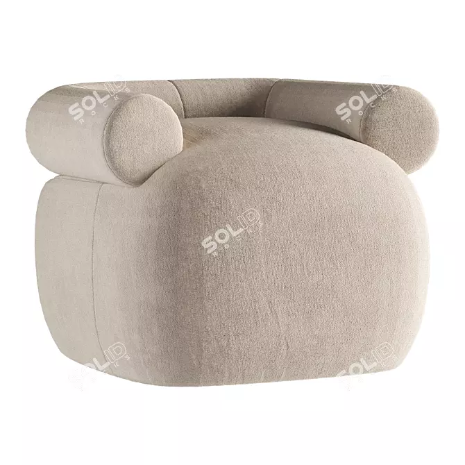 Classic Comfort Huggy Malibu Armchair 3D model image 2