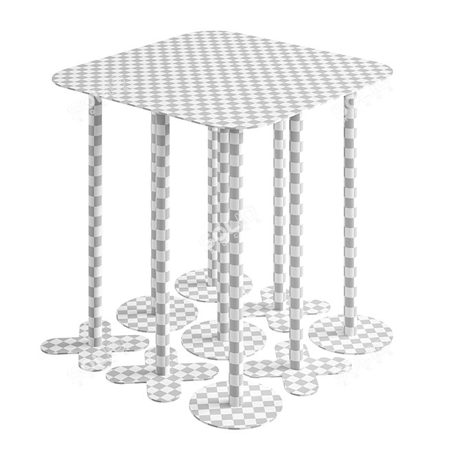 Metal Dual-Sided Side Table 3D model image 3