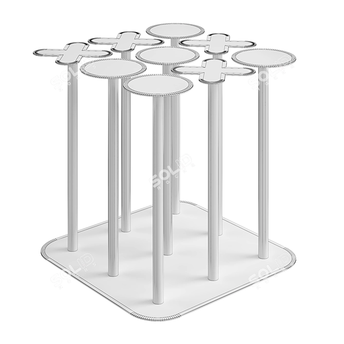 Metal Dual-Sided Side Table 3D model image 4