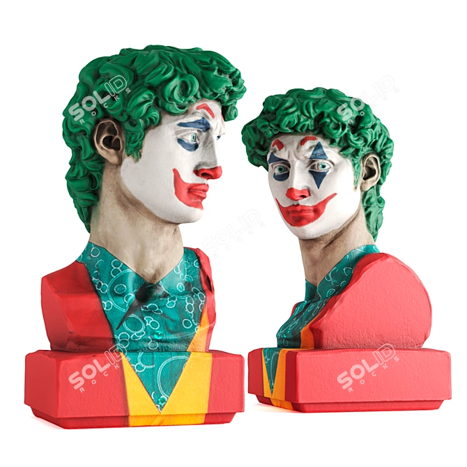 Michelangelo Joker Face Bust Sculpture 3D model image 1