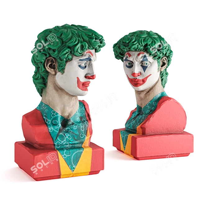 Michelangelo Joker Face Bust Sculpture 3D model image 2