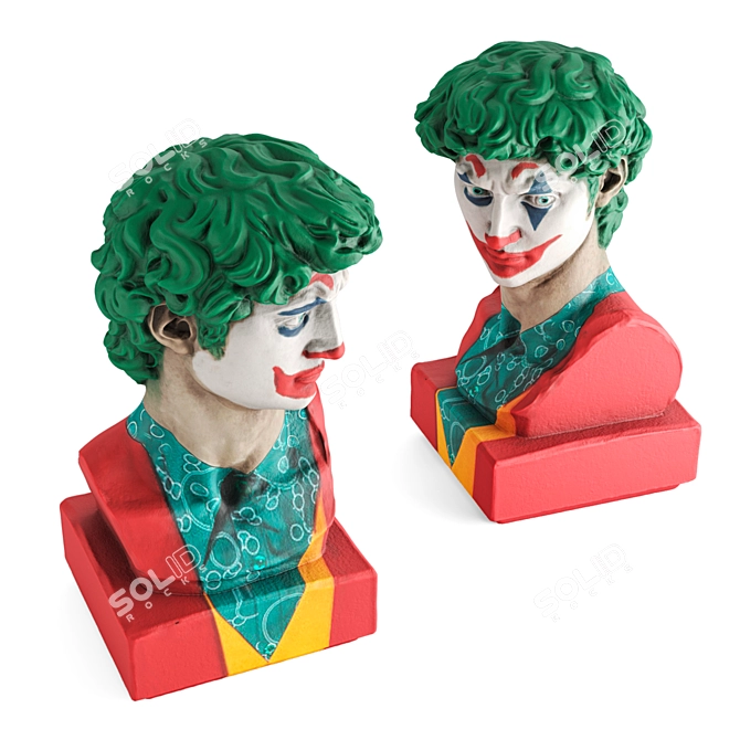 Michelangelo Joker Face Bust Sculpture 3D model image 3