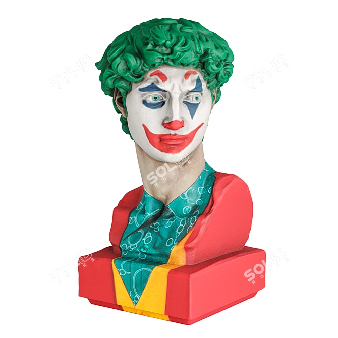 Michelangelo Joker Face Bust Sculpture 3D model image 4