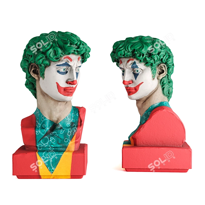 Michelangelo Joker Face Bust Sculpture 3D model image 5