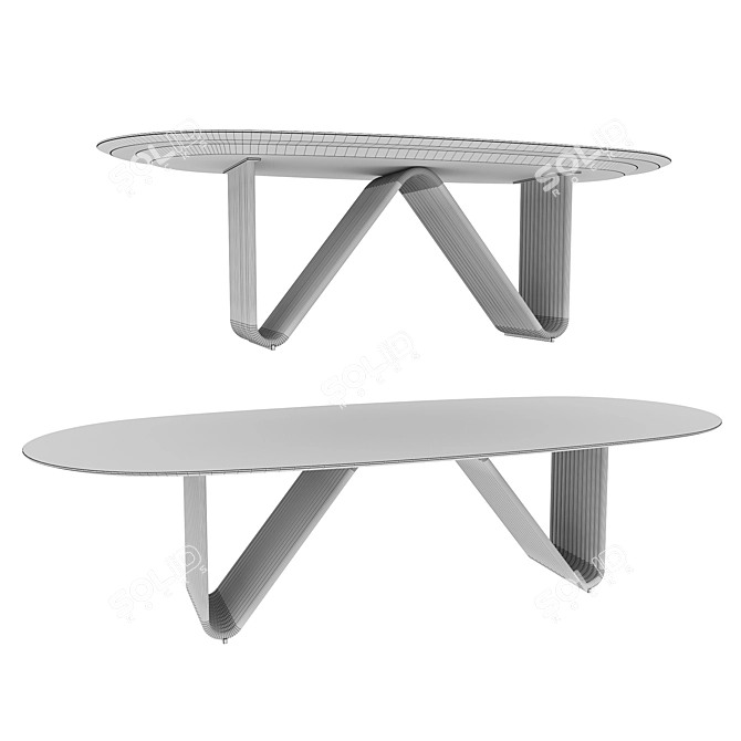 RUGIANO ALYSON Oval Dining Table 3D model image 7