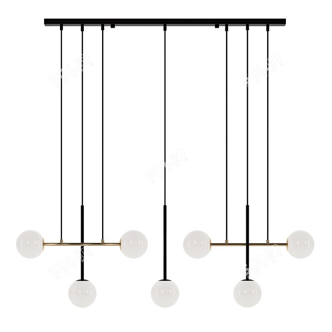 Modern Steel and Glass Pendant 3D model image 2