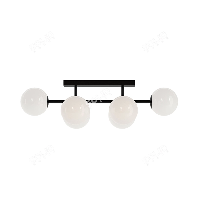 Modern Steel and Glass Pendant 3D model image 4