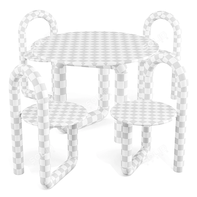 Handcrafted Mono Dining Set 3D model image 6