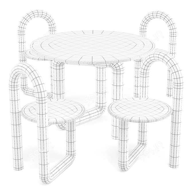 Handcrafted Mono Dining Set 3D model image 7