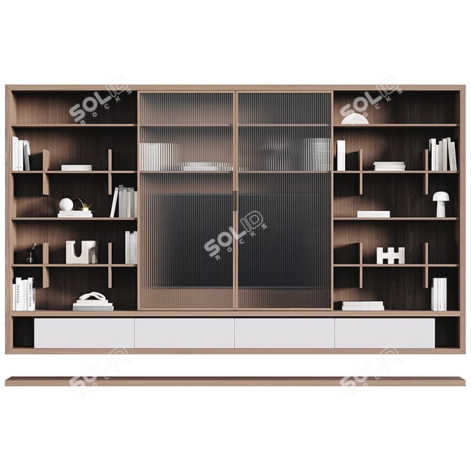 Modern Glass-Panel TV Stand 3D model image 10