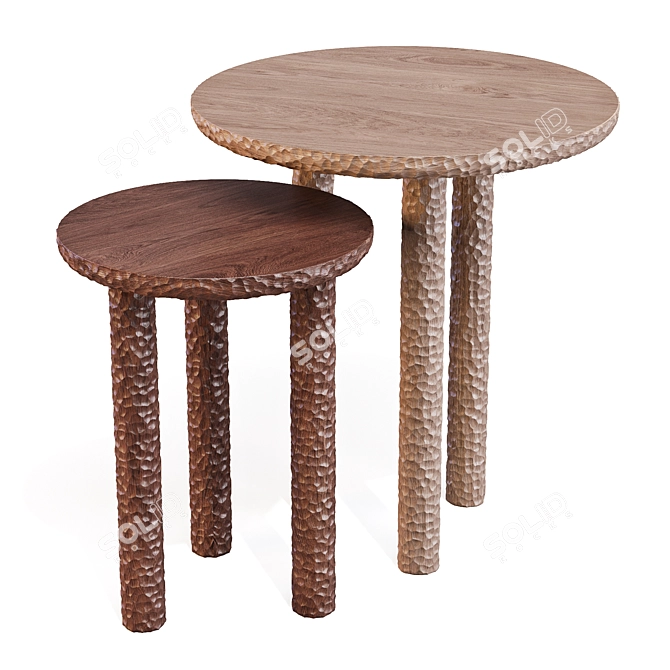 Luxury French Design Collection Side Tables 3D model image 1