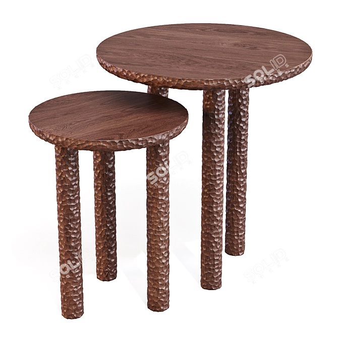 Luxury French Design Collection Side Tables 3D model image 2