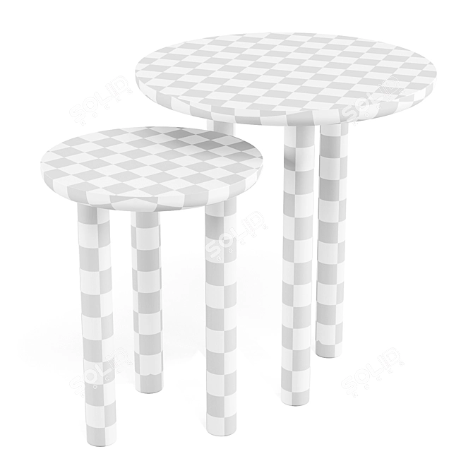 Luxury French Design Collection Side Tables 3D model image 4