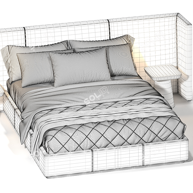 Modern Stylish Rh Alessa Shelter Bed 3D model image 3