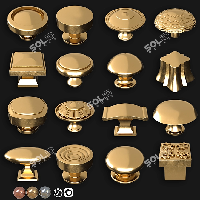 `Modern Door Knobs Collection Set` 3D model image 1