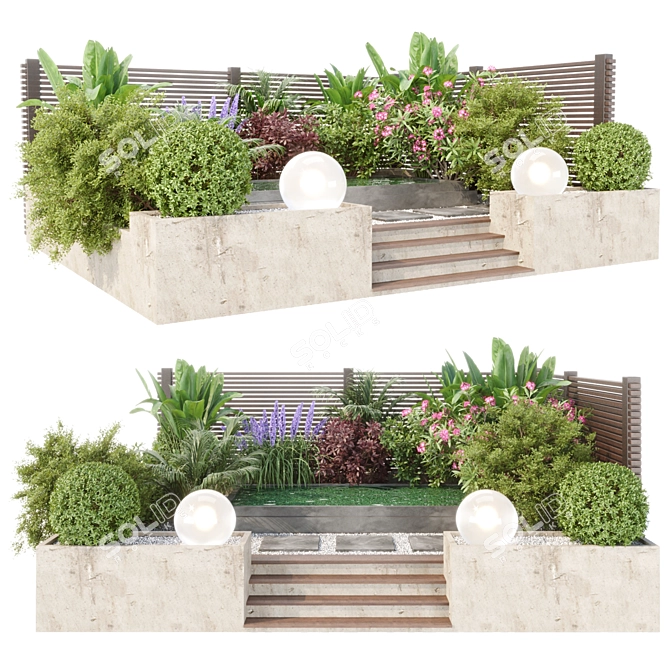 Modern Natural Plant Backyard Collection 3D model image 1