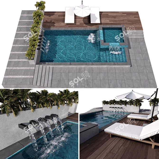 Caustics Enabled Pool Model VRAY/CORONA 3D model image 1