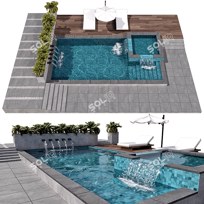 Caustics Enabled Pool Model VRAY/CORONA 3D model image 2