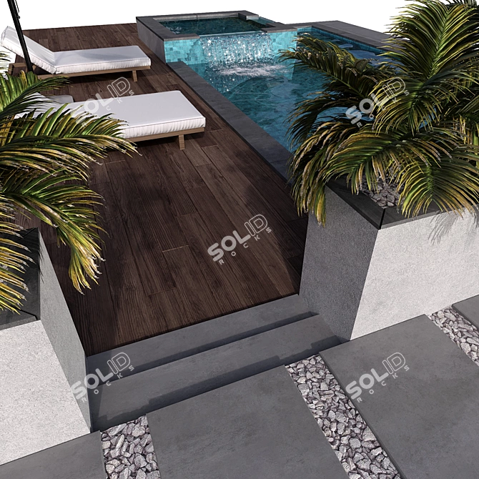 Caustics Enabled Pool Model VRAY/CORONA 3D model image 5