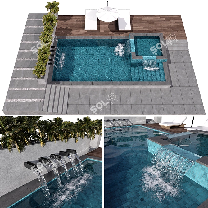 Caustics Enabled Pool Model VRAY/CORONA 3D model image 6