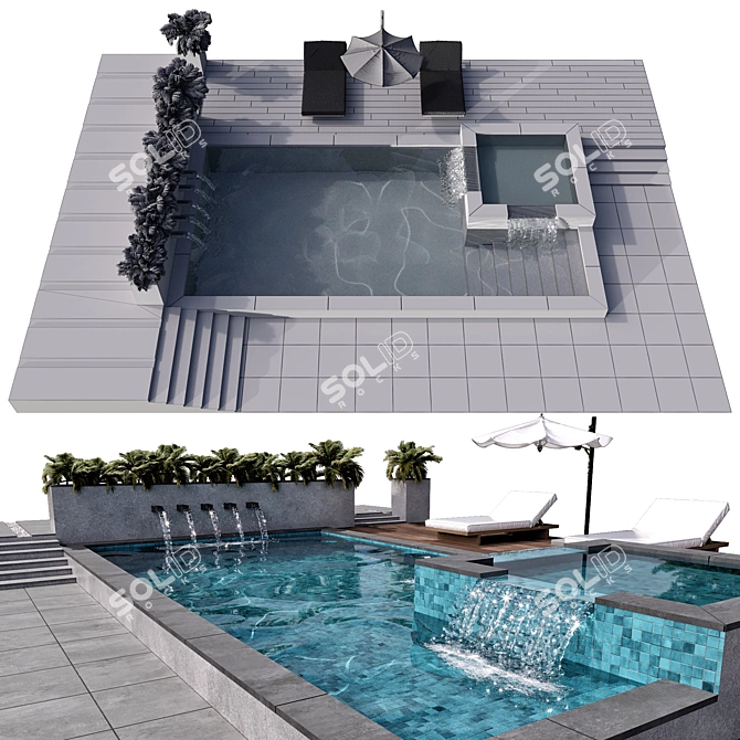 Caustics Enabled Pool Model VRAY/CORONA 3D model image 7