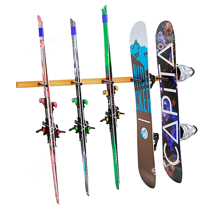 Snow Sports Equipment Storage Stand 3D model image 1