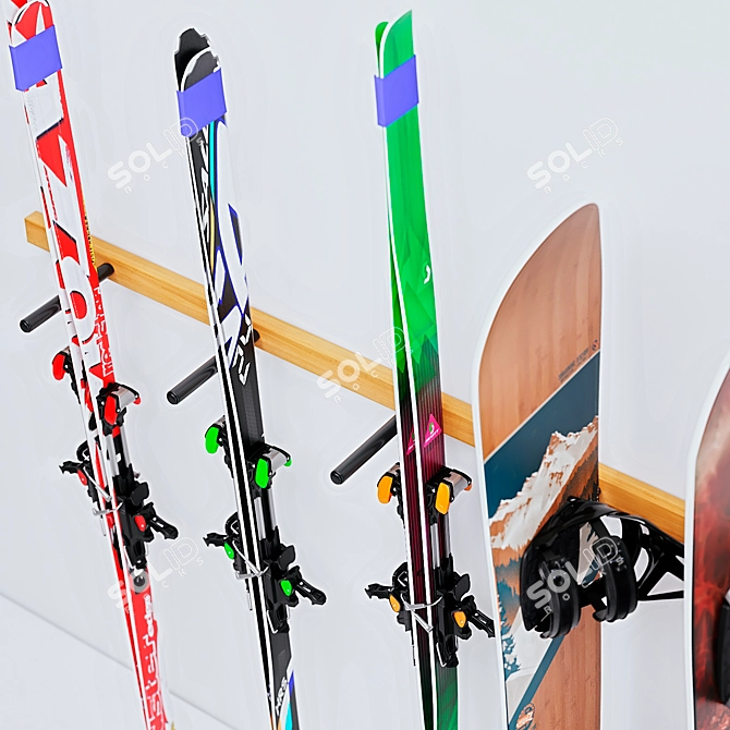 Snow Sports Equipment Storage Stand 3D model image 3