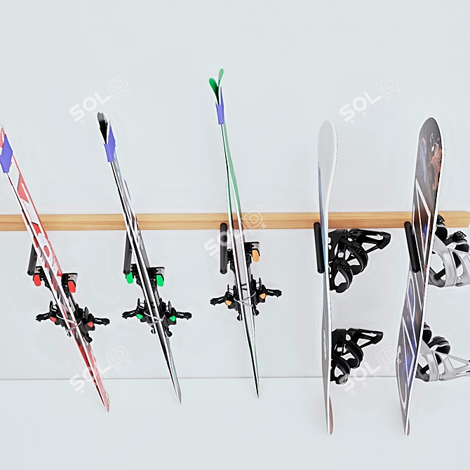 Snow Sports Equipment Storage Stand 3D model image 5