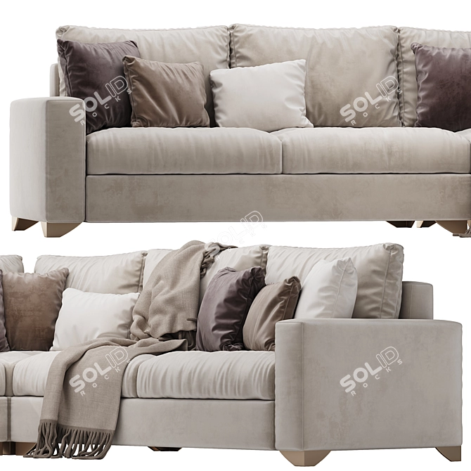 Modern Corner Sofa Set Exton 3D model image 3