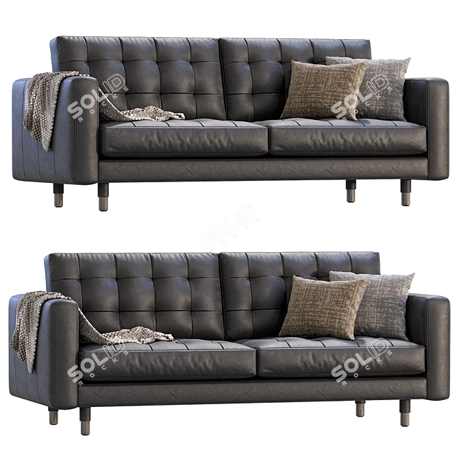 Sleek Leather Sofa by IKEA 3D model image 1