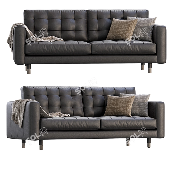 Sleek Leather Sofa by IKEA 3D model image 2